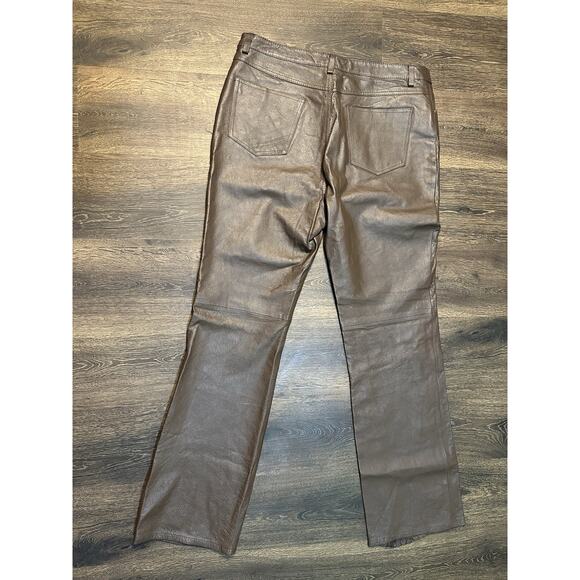 MetroStyle Chocolate Brown Leather Pants Women’s Size 14T Bootcut 36x33.5” - Picture 8 of 9